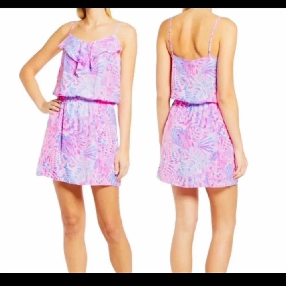 Lilly Pulitzer Zana Romper Raz Berry See You Soon 
Size Small - Picture 3 of 12